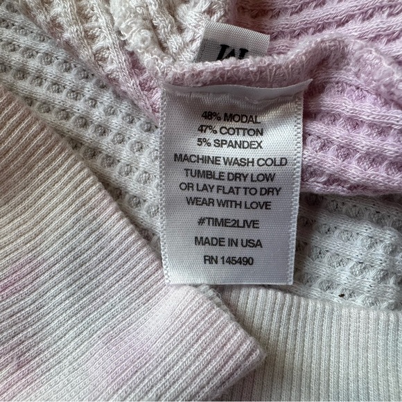 ELECTRIC & ROSE Time To Live Waffle Knit Tie Dye Pullover - M - Picture 8 of 11
